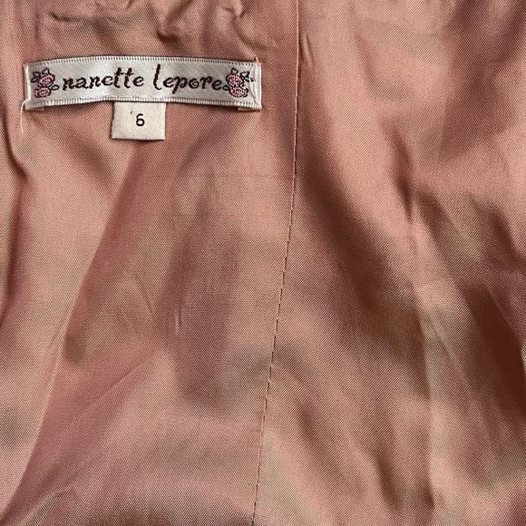 Vintage Y2K Nanette Lepore Black Lace Peplum Cami Top Size 6 - Picture 7 of 9